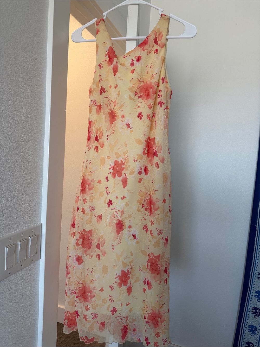Sleeveless Yellow Floral Maxi Dress - Elegant Summer Slip